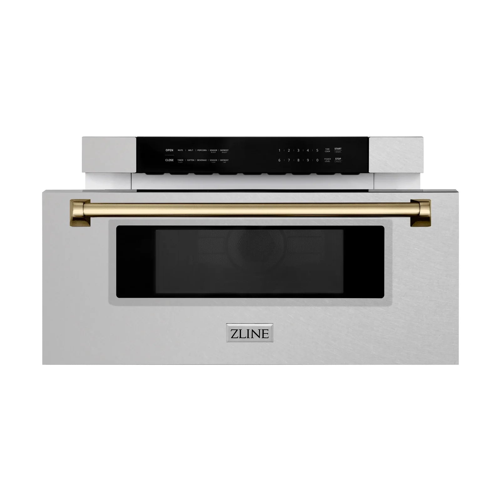 ZLINE Autograph 30 In. 1.2 cu. ft. Built-In Microwave Drawer In Fingerprint Resistant Stainless Steel With Champagne Bronze Accents, MWDZ-30-SS-CB - Smart Kitchen Lab