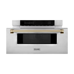ZLINE Autograph 30 In. 1.2 cu. ft. Built-In Microwave Drawer In Stainless Steel With Champagne Bronze Accents, MWDZ-30-CB - Smart Kitchen Lab