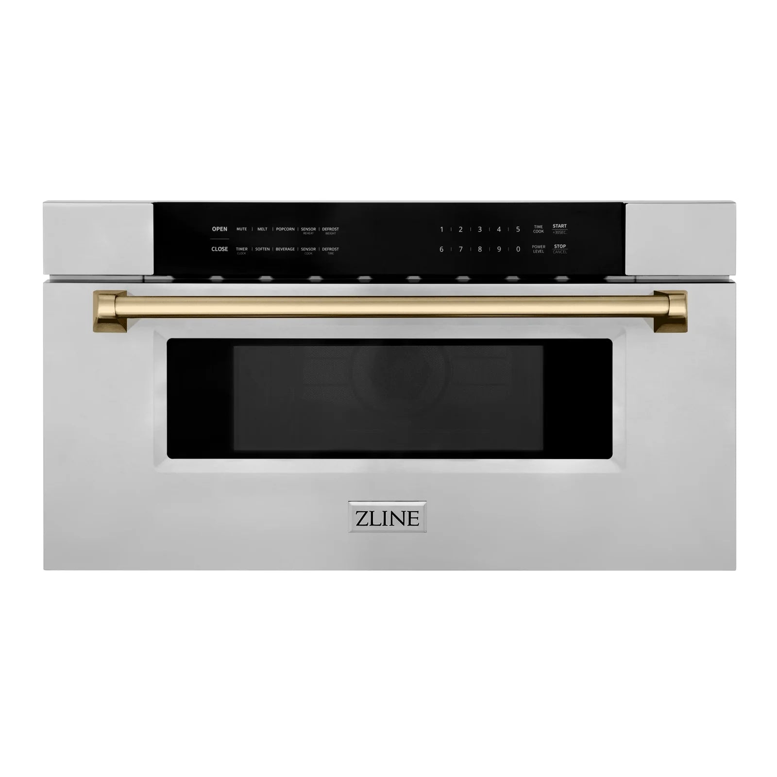 ZLINE Autograph 30 In. 1.2 cu. ft. Built-In Microwave Drawer In Stainless Steel With Champagne Bronze Accents, MWDZ-30-CB - Smart Kitchen Lab