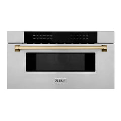 ZLINE Autograph 30 In. 1.2 cu. ft. Built-In Microwave Drawer In Stainless Steel With Champagne Bronze Accents, MWDZ-30-CB - Smart Kitchen Lab