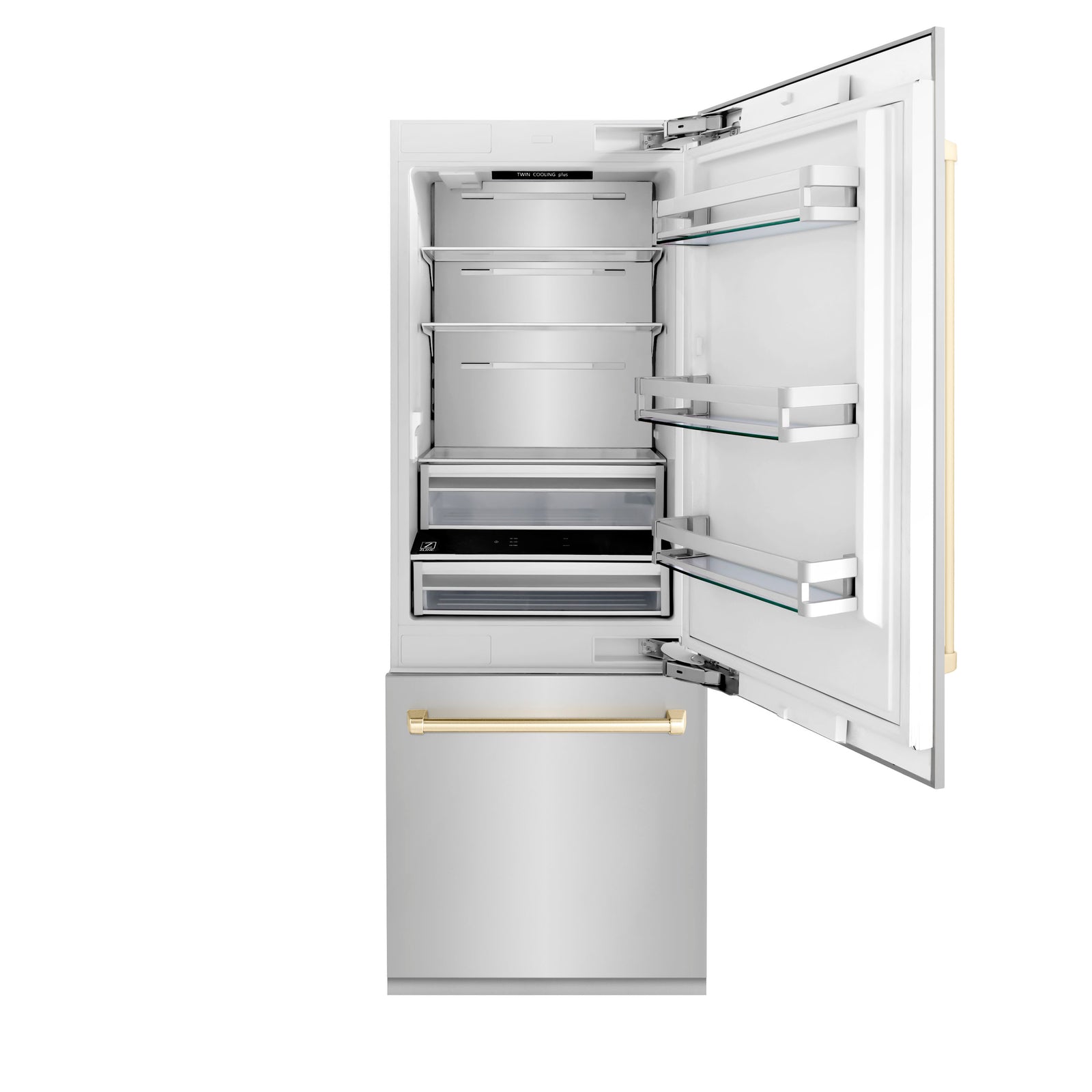 ZLINE Autograph 30 In. 16.1 cu. ft. Built-In Refrigerator with Internal Water and Ice Dispenser with Gold Accents, RBIVZ-304-30-G - Smart Kitchen Lab