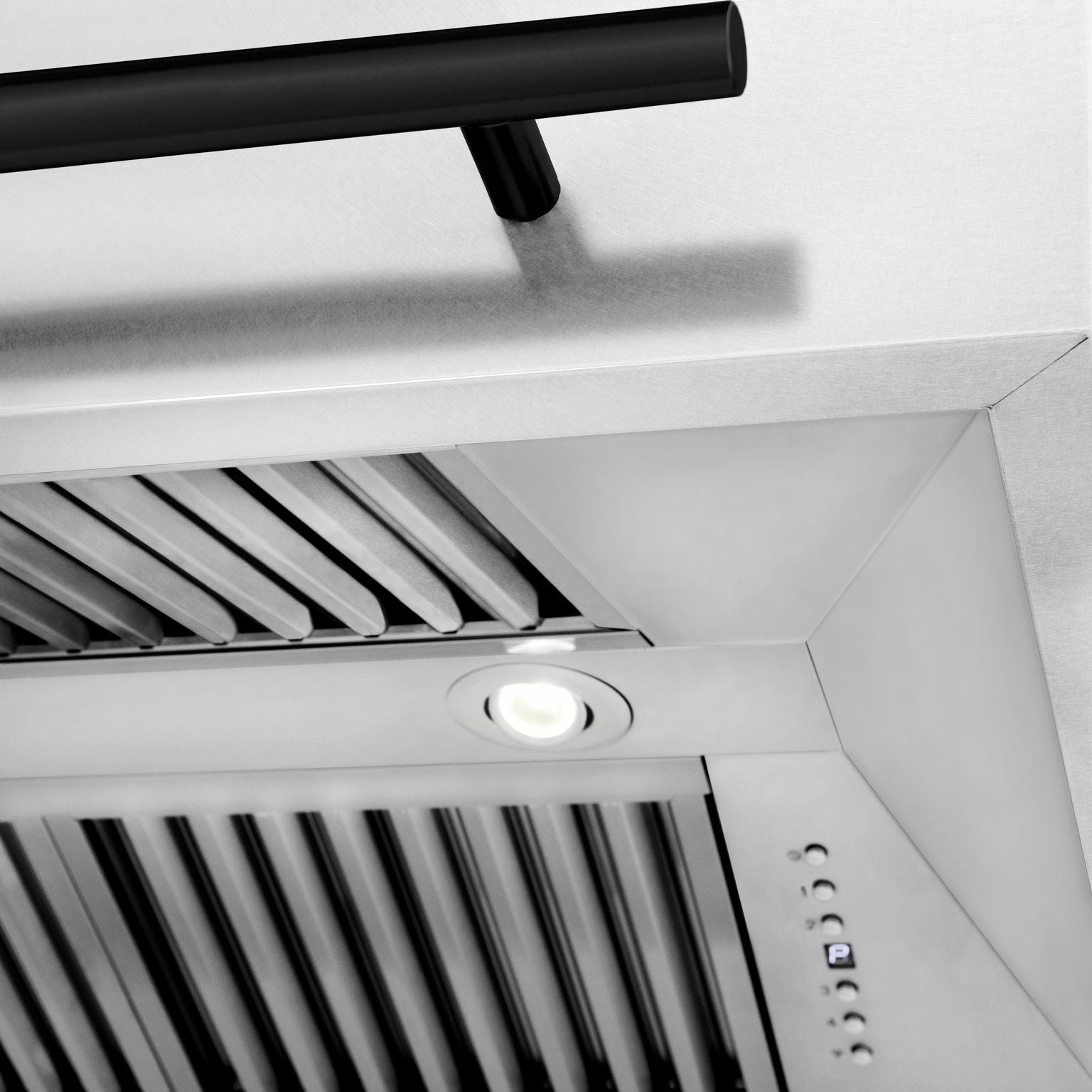 ZLINE Autograph 36 Inch DuraSnow® Stainless Steel Range Hood with Matte Black Handle, 8654SNZ-36-MB - Smart Kitchen Lab