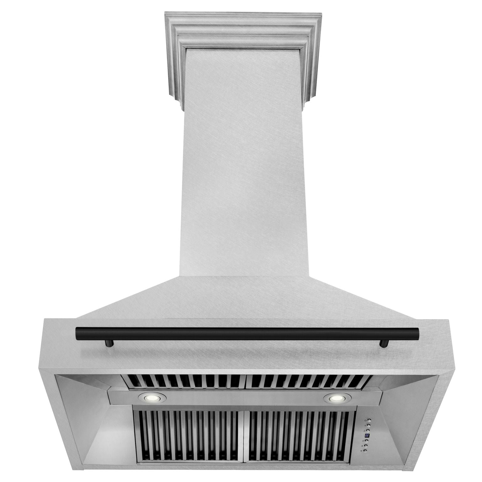 ZLINE Autograph 36 Inch DuraSnow® Stainless Steel Range Hood with Matte Black Handle, 8654SNZ-36-MB - Smart Kitchen Lab