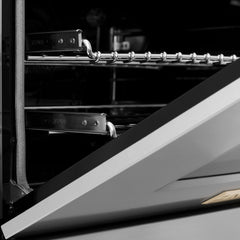 ZLINE Autograph 48 in. Gas Burner/Electric Oven in Stainless Steel with Gold Accents, RAZ-48-G - Smart Kitchen Lab