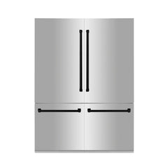 ZLINE Autograph 60 In. 32.2 cu. ft. Built-In 4-Door Refrigerator with Internal Water and Ice Dispenser in Stainless Steel and Matte Black Accents, RBIVZ-304-60-MB - Smart Kitchen Lab
