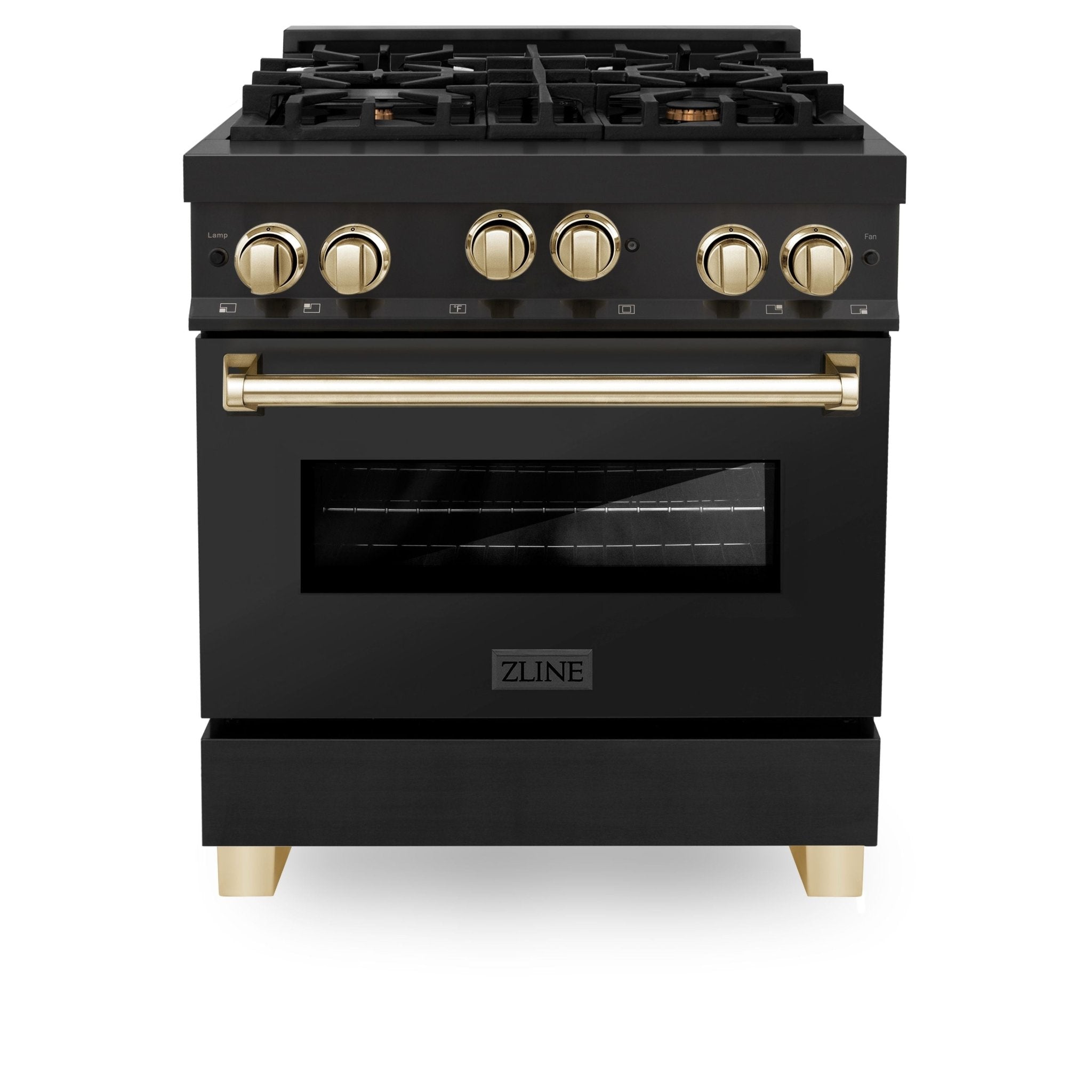 ZLINE Autograph Edition 30 in. 4.0 cu. ft. Range with Gas Burner and Gas Oven in Stainless Steel with Gold Accents, RGZ-30-G - Smart Kitchen Lab
