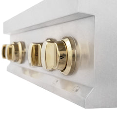 ZLINE Autograph Edition 30 in. Porcelain Rangetop with 4 Gas Burners in DuraSnow® Stainless Steel and Gold Accents, RTSZ-30-G - Smart Kitchen Lab