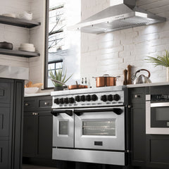 ZLINE Autograph Edition 48 Inch 6.0 cu. ft. Gas Range in Stainless Steel with Matte Black Accents, RGZ-48-MB - Smart Kitchen Lab