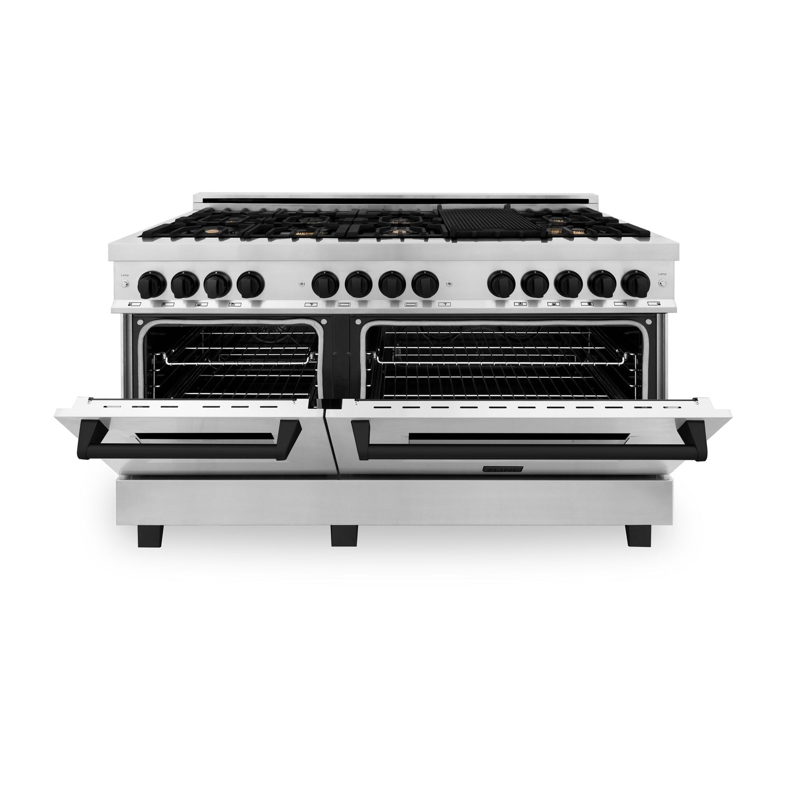 ZLINE Autograph Edition 60 in. 7.4 cu. ft. Gas Burner/Electric Oven Range in Stainless Steel with Matte Black Accents, RAZ-60-MB - Smart Kitchen Lab