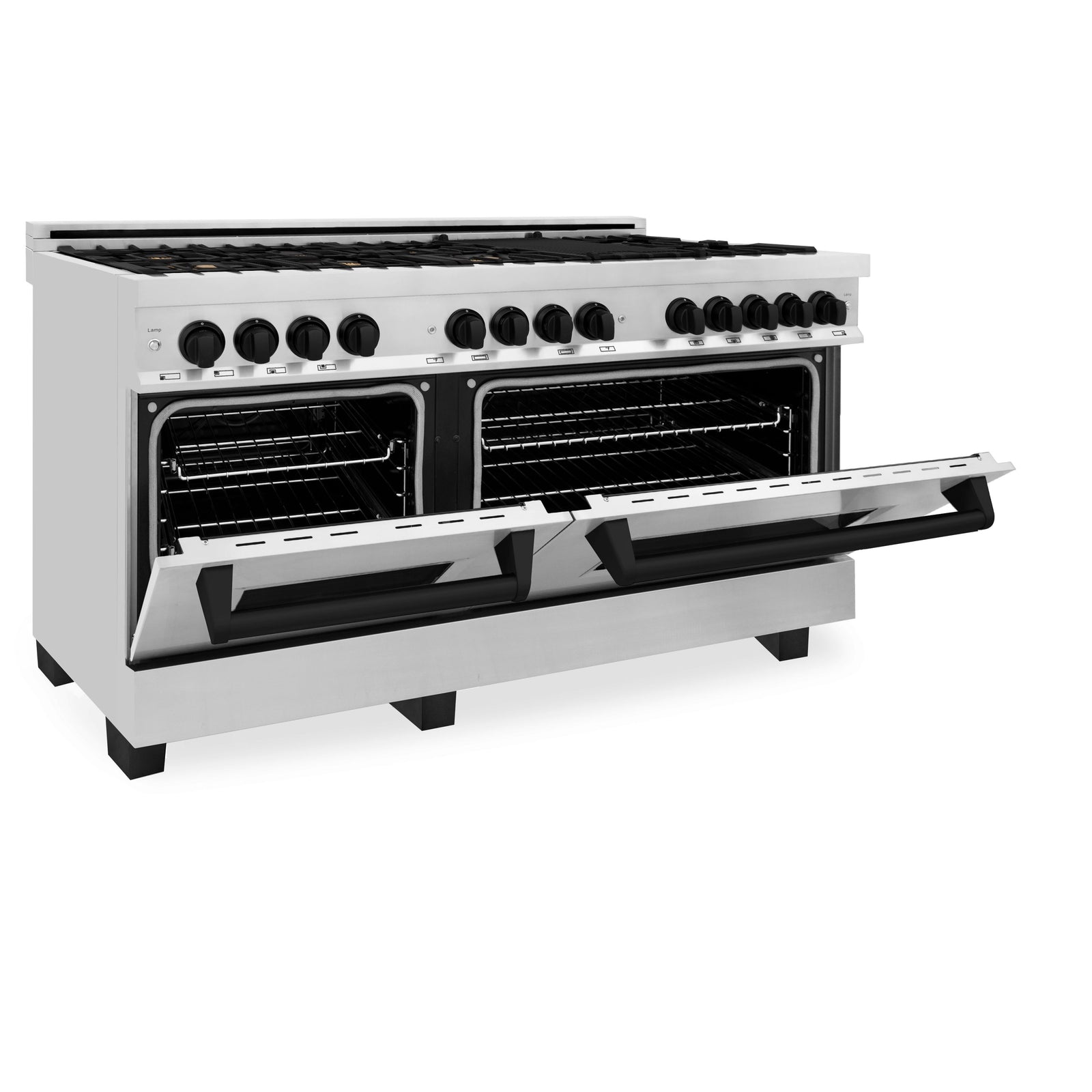 ZLINE Autograph Edition 60 in. 7.4 cu. ft. Gas Burner/Electric Oven Range in Stainless Steel with Matte Black Accents, RAZ-60-MB - Smart Kitchen Lab