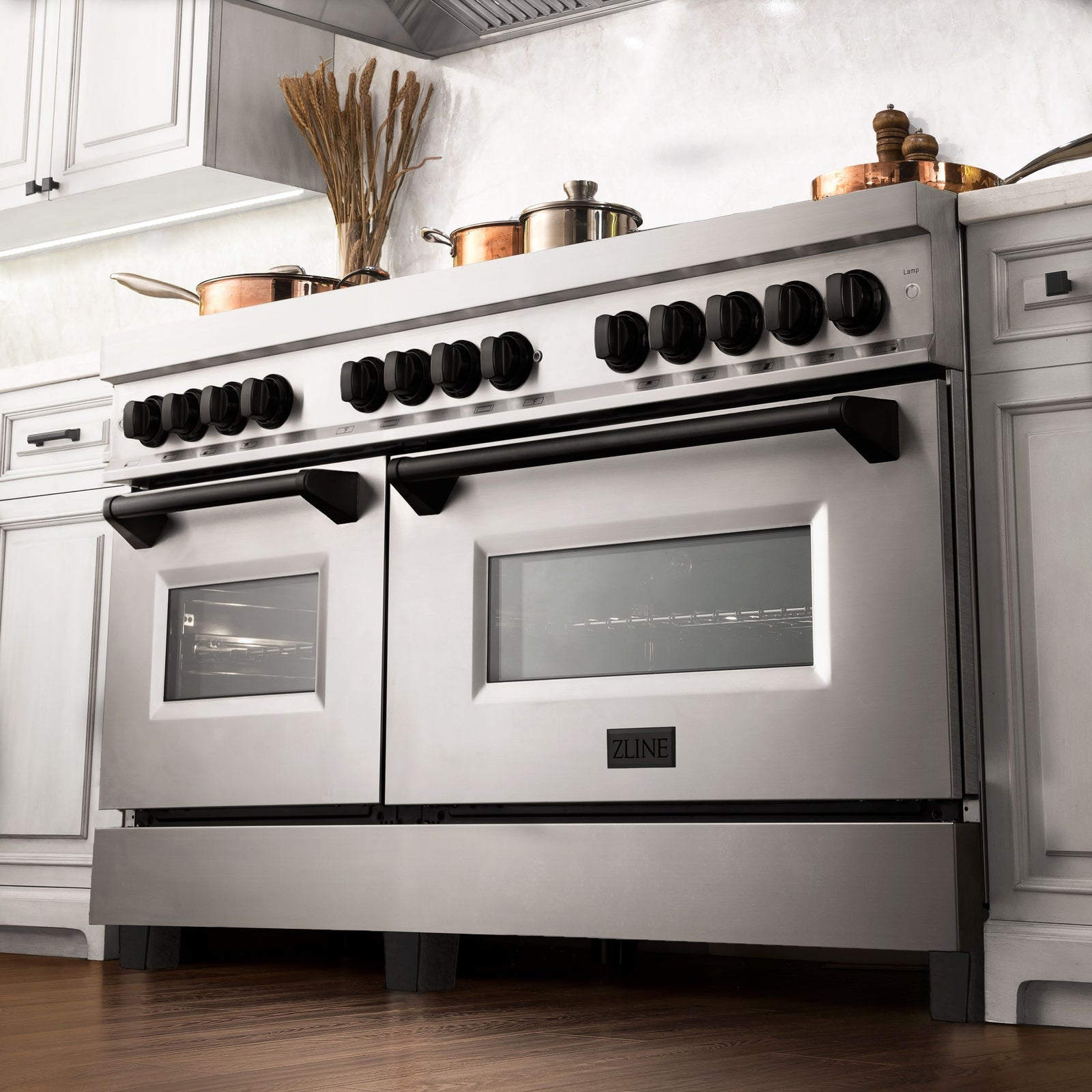 ZLINE Autograph Edition 60 in. 7.4 cu. ft. Gas Burner/Electric Oven Range in Stainless Steel with Matte Black Accents, RAZ-60-MB - Smart Kitchen Lab