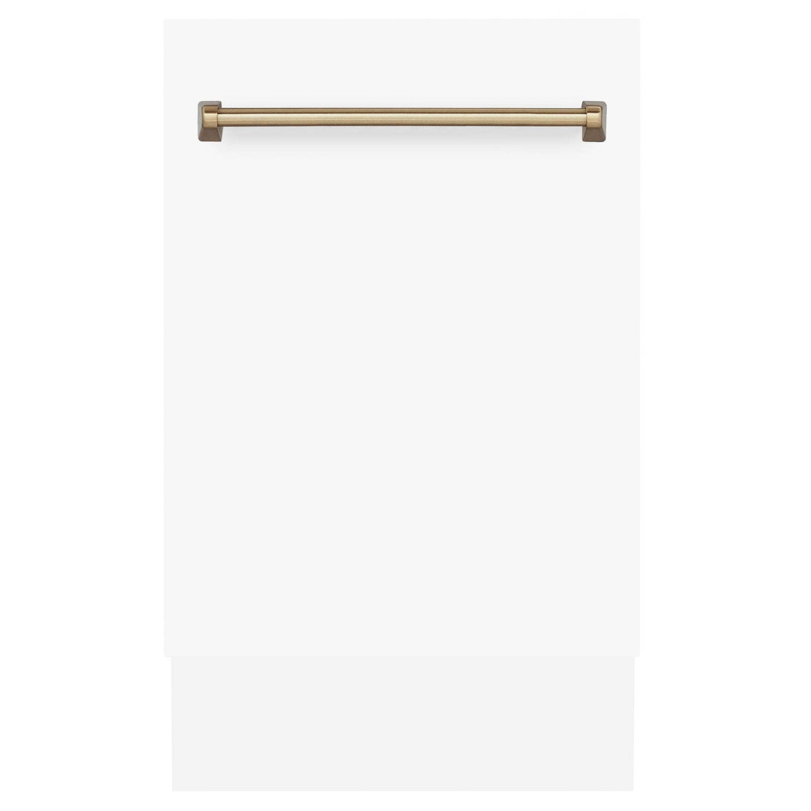 ZLINE Autograph Series 18 In. Dishwasher in White Matte with Champagne Bronze Handle, DWVZ-WM-18-CB - Smart Kitchen Lab