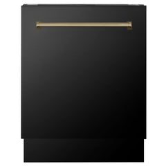ZLINE Autograph Series 24 inch Tall Dishwasher in Stainless Steel with Champagne Bronze Handle, DWVZ-304-24-CB - Smart Kitchen Lab