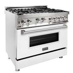 ZLINE Kitchen and Bath 36 Inch Professional Gas Burner and Gas Oven Range in Stainless Steel, RG36 - Smart Kitchen Lab