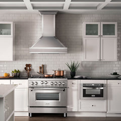 ZLINE Kitchen and Bath 36 Inch Professional Gas Burner and Gas Oven Range in Stainless Steel, RG36 - Smart Kitchen Lab