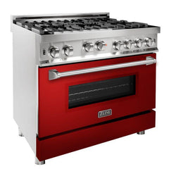 ZLINE Kitchen and Bath 36 Inch Professional Gas Burner and Gas Oven Range in Stainless Steel, RG36 - Smart Kitchen Lab