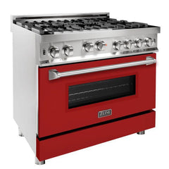 ZLINE Kitchen and Bath 36 Inch Professional Gas Burner and Gas Oven Range in Stainless Steel, RG36 - Smart Kitchen Lab