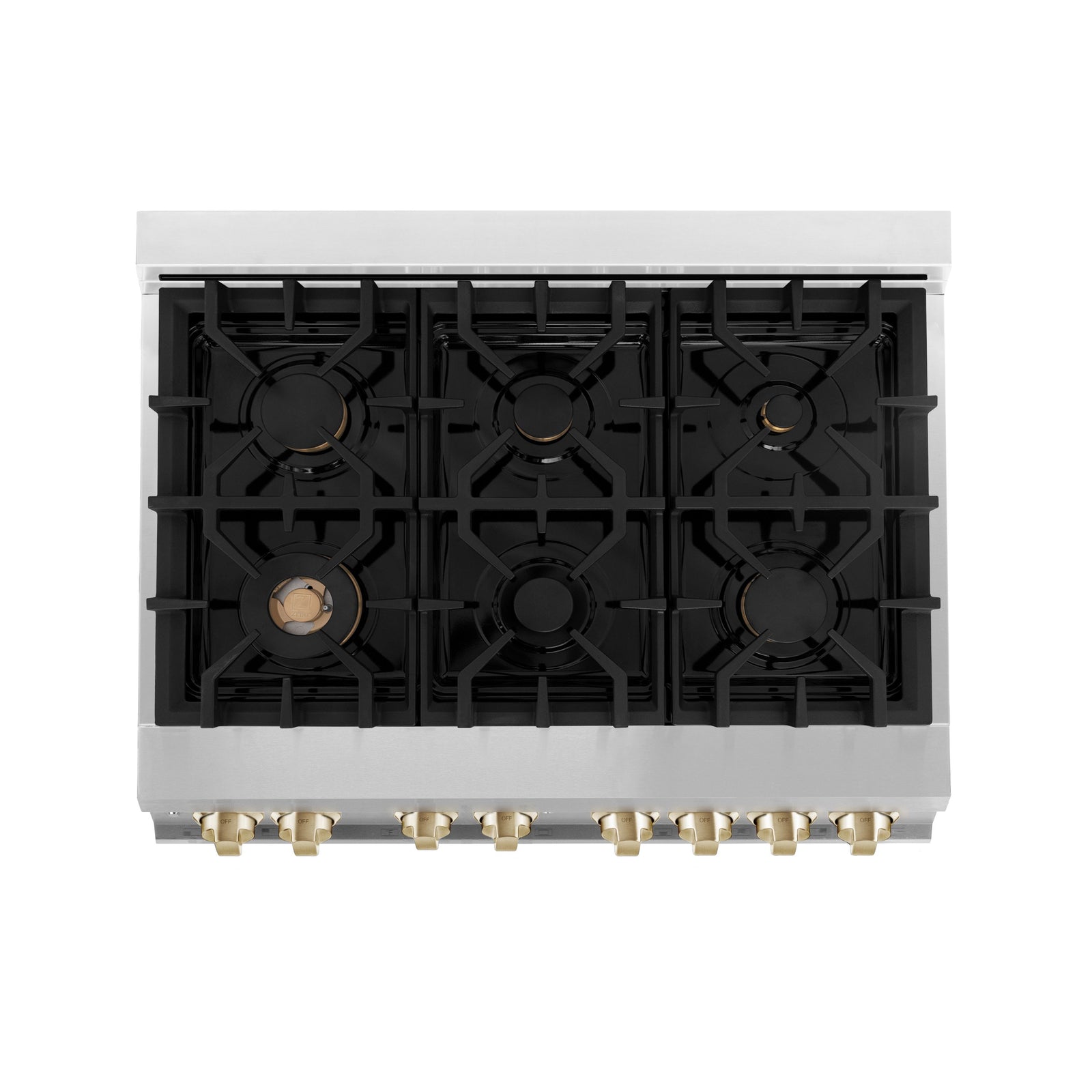 ZLINE Kitchen and Bath Autograph Edition 36 In. Range with Gas Stove and Electric Oven in Stainless Steel with Gold Accent, RAZ-36-G - Smart Kitchen Lab