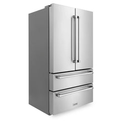 ZLINE Stainless Steel Refrigerator with Freestanding French Doors & Ice Maker - 36-Inch, 22.5 Cu. Ft., RFM-36 - Smart Kitchen Lab