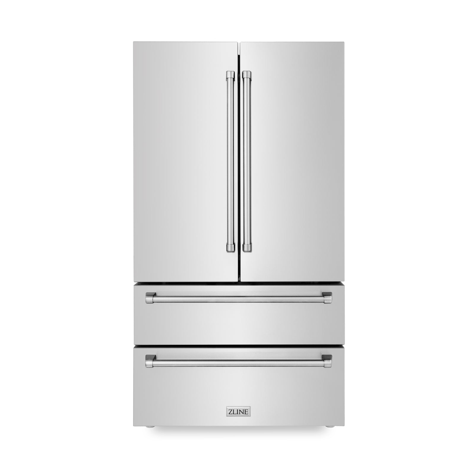 ZLINE Stainless Steel Refrigerator with Freestanding French Doors & Ice Maker - 36-Inch, 22.5 Cu. Ft., RFM-36 - Smart Kitchen Lab