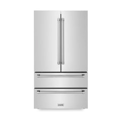ZLINE Stainless Steel Refrigerator with Freestanding French Doors & Ice Maker - 36-Inch, 22.5 Cu. Ft., RFM-36 - Smart Kitchen Lab
